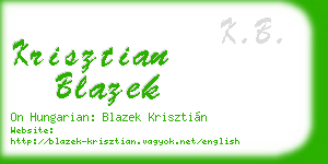 krisztian blazek business card